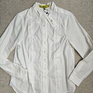 Meredith Banzhoff Catherine Tuxedo Shirt Blouse White Size 8 - Classic Office